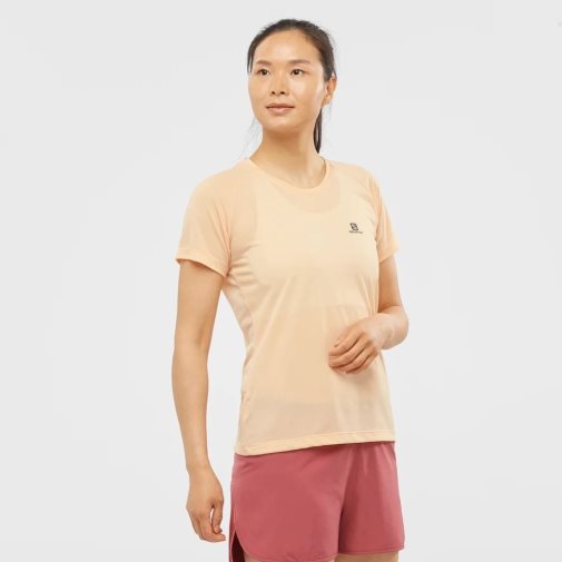 Apricot Salomon Cross Rebel Short Sleeve Women's T-Shirts | IE UY5381